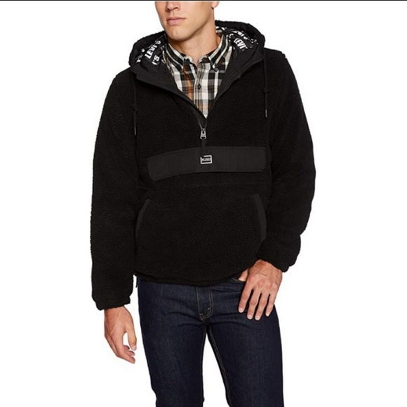 Levi's Sherpa Quarter Zip Popover Hoody Jacket - Picture 8 of 8